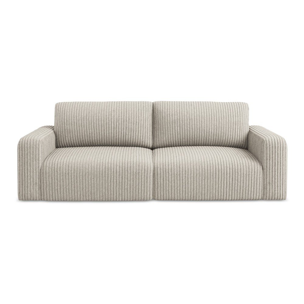 Bézs kordbársony kinyitható-tárolóhelyes kanapé 252 cm Kona – Makamii