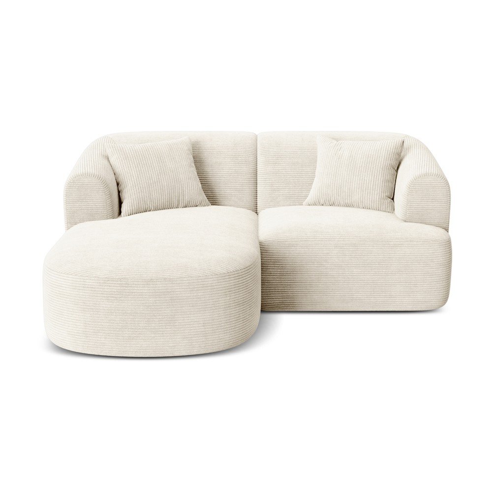 Bézs kordbársony sarokkanapé (bal oldali-heverő résszel) Campi – Cosmopolitan Design