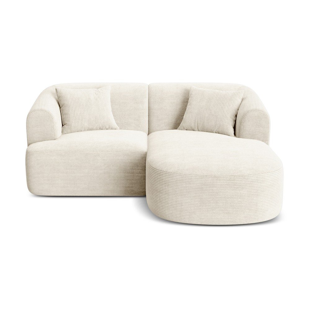 Bézs kordbársony sarokkanapé (jobb oldali-heverő résszel) Campi – Cosmopolitan Design