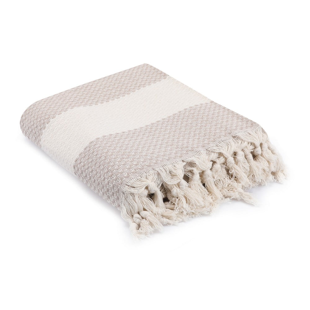 Bézs pamut ágytakaró franciaágyra 230x200 cm Seritli – Mijolnir