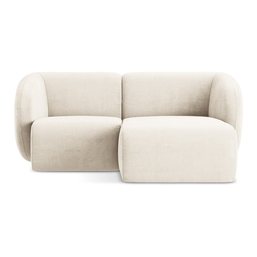 Bézs zsenília sarokkanapé (jobb oldali-heverő résszel) Lani – Makamii