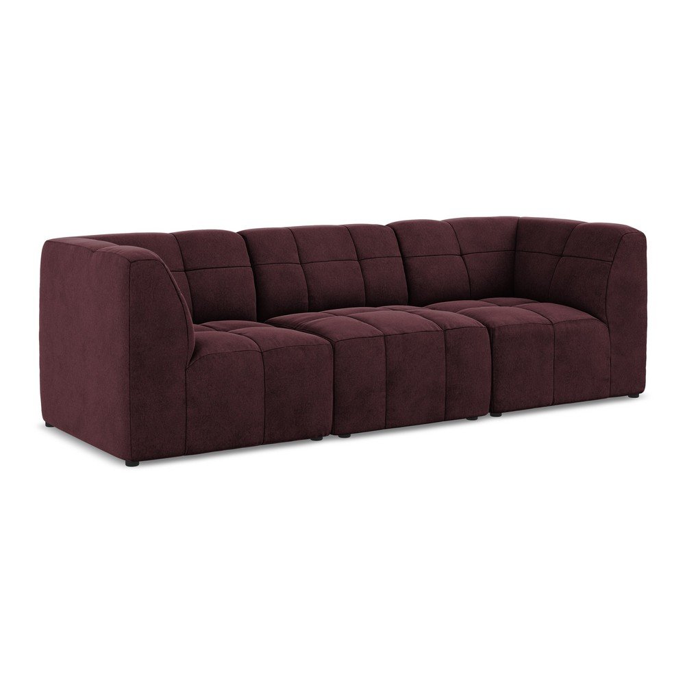 Borvörös bársony kanapé 255 cm Aloha – Makamii