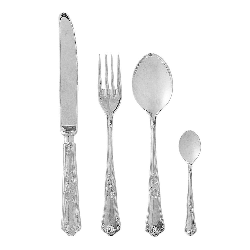 Ezüstszínű rozsdamentes acél evőeszköz készlet 16 db-os Tilly – Bloomingville