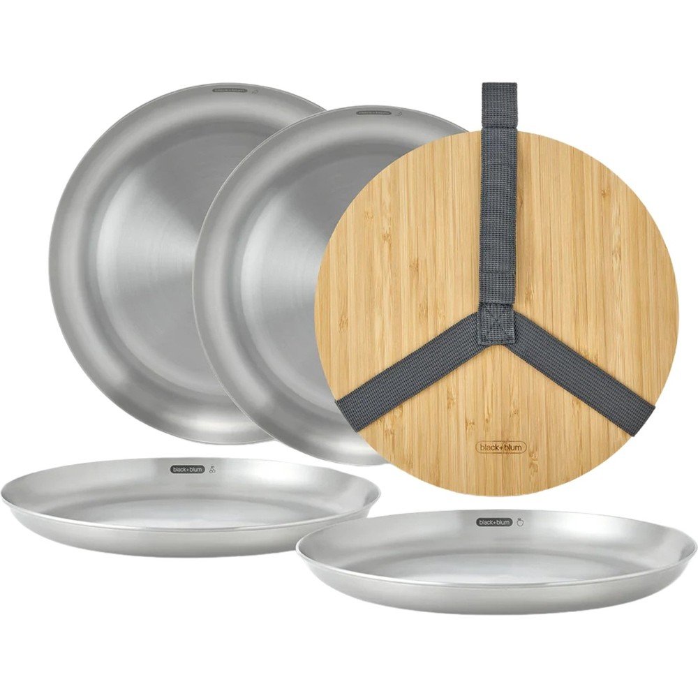 Ezüstszínű rozsdamentes acél tányér készlet 4 db-os ø 25