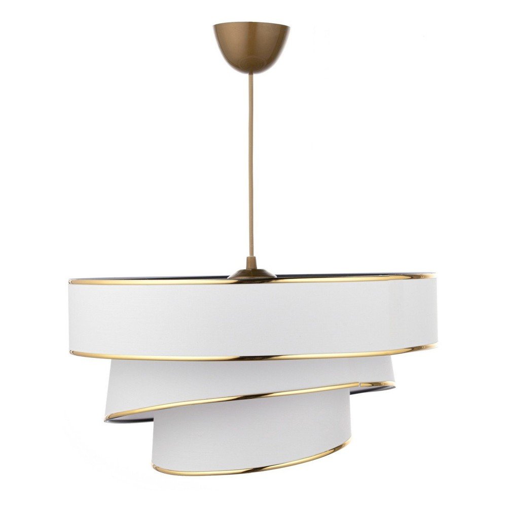 Fehér-aranyszínű függőlámpa textil búrával ø 40 cm Couper – Opviq lights