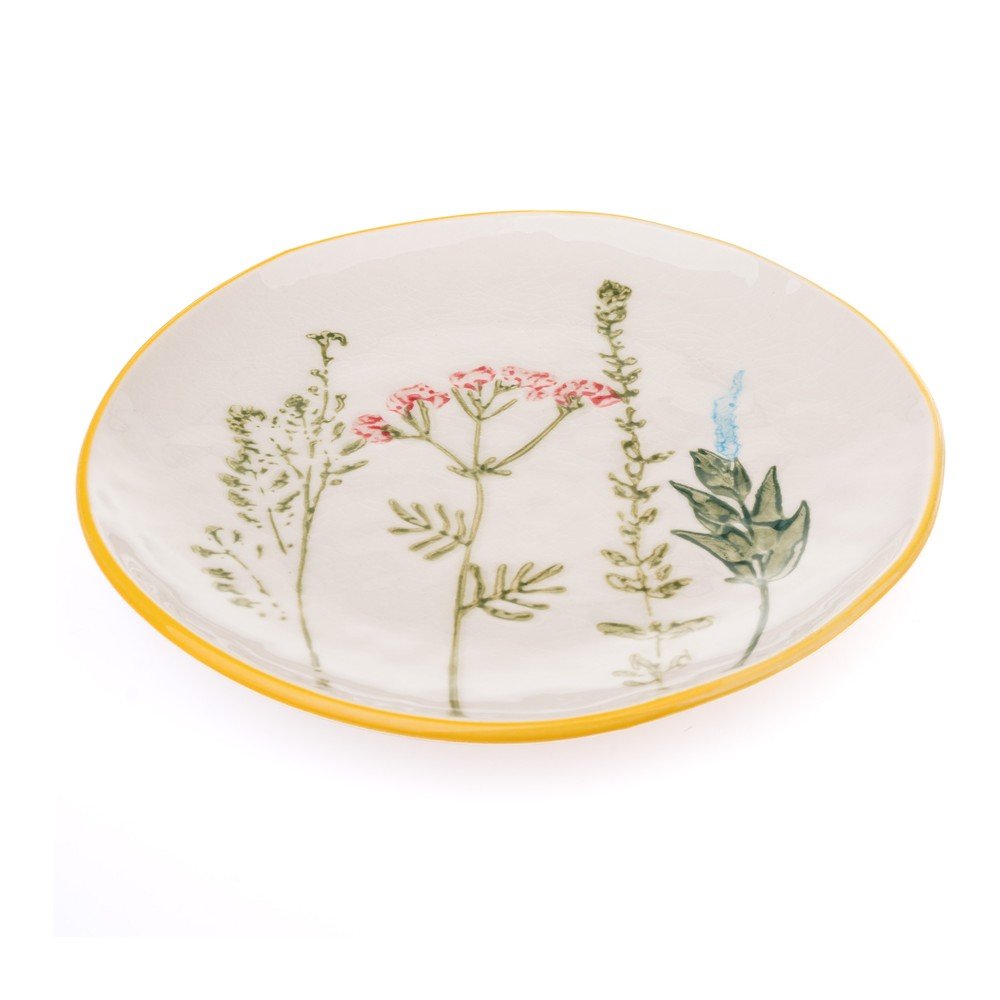 Fehér desszertes porcelán tányér ø 21 cm Flower Garden – Dakls