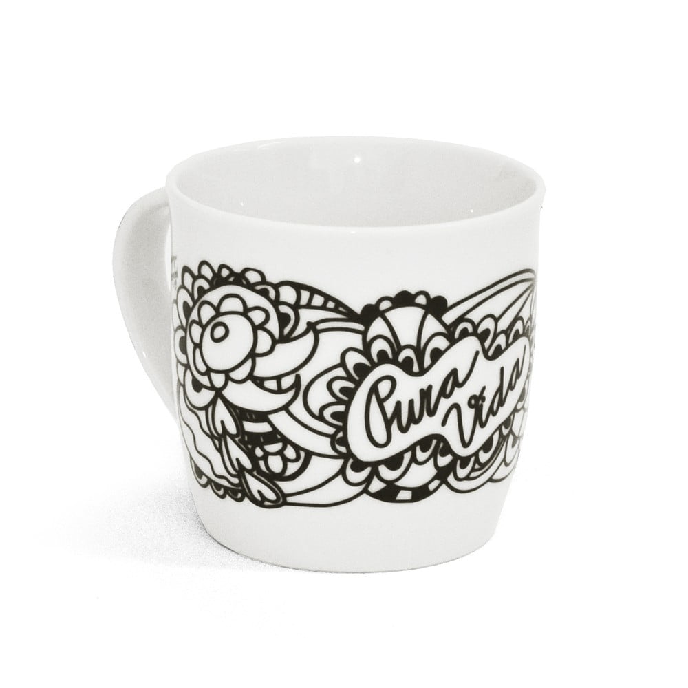 Fehér-fekete bögre 260 ml Pura Vida – Bonami
