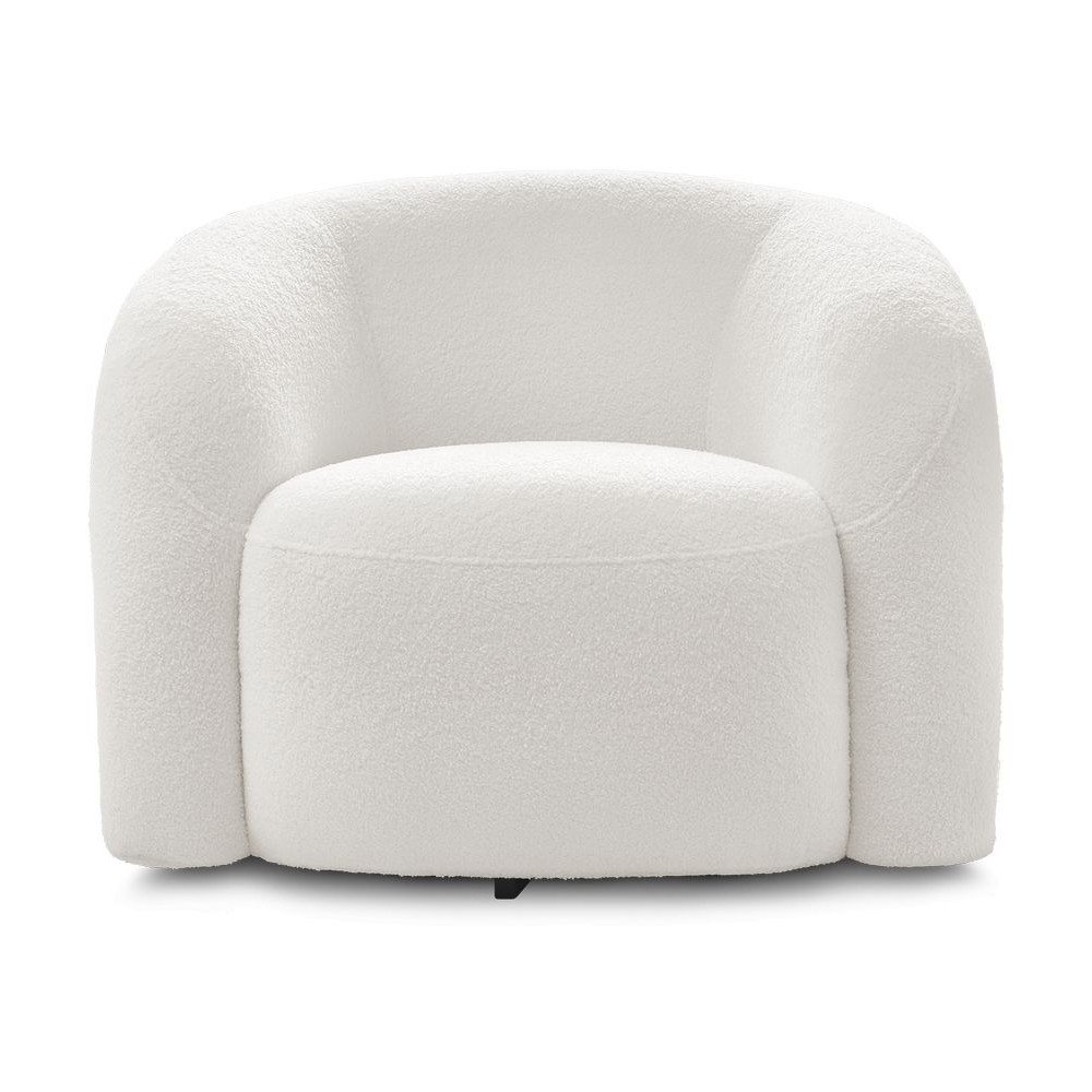 Fehér forgó buklé fotel Elina – Bobochic Paris