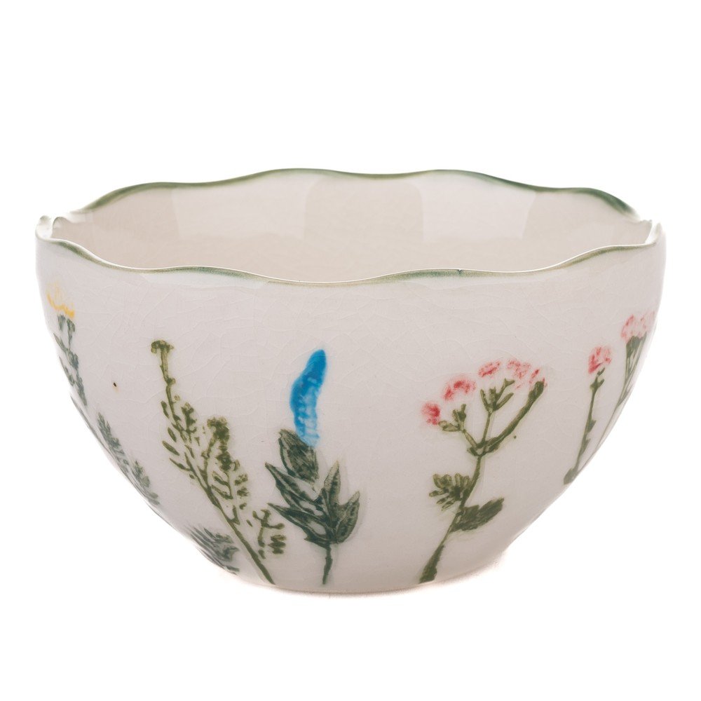 Fehér porcelán tálka Flower Garden – Dakls