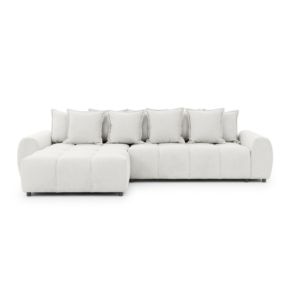 Fehér sarokkanapé (bal oldali-heverő résszel) Albane  – Ropez