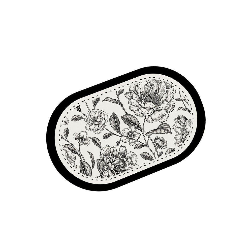 Fekete-fehér fürdőszobai kilépő 60x100 cm Rasse – Foutastic