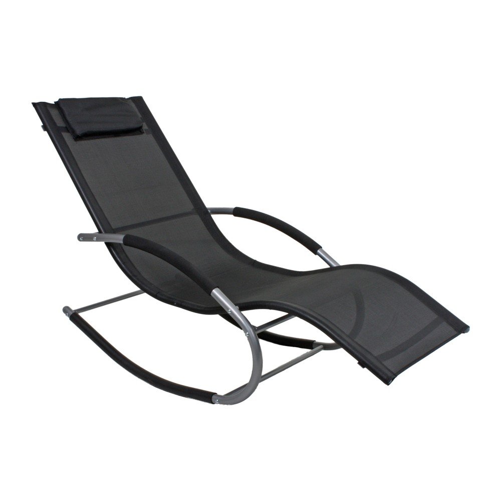 Fekete fém kerti napozóágy Naxos – Garden Pleasure
