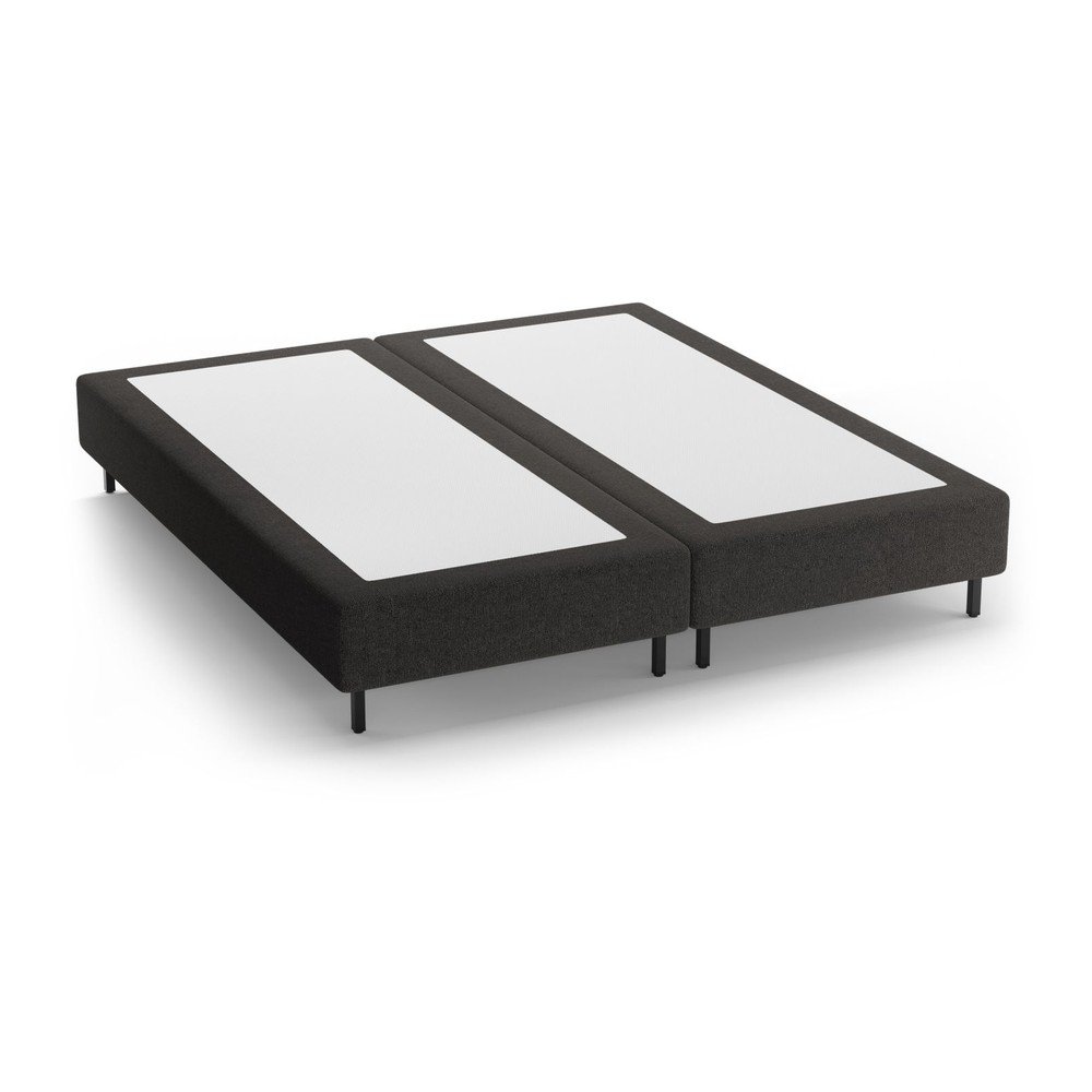 Fekete kárpitozott franciaágy ágytámla nélkül 180x200 cm Whale – Micadoni