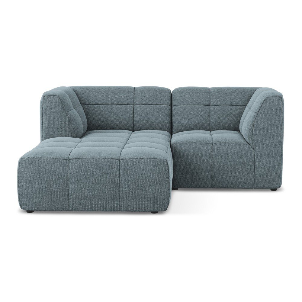 Kék buklé sarokkanapé (bal oldali-heverő résszel) Aloha – Makamii