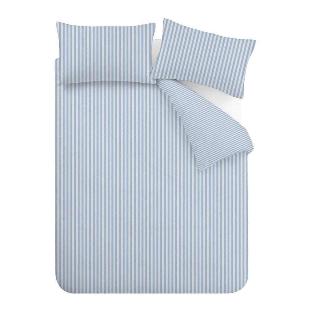 Kék kétszemélyes-hosszabbított háromrészes ágyneműhuzat 230x220 cm Epping Textured Stripe – Catherine Lansfield