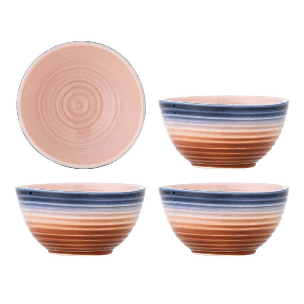 Kék-narancssárga kerámia leveses tálka szett 4 db-os 350 ml Tatum – Bloomingville