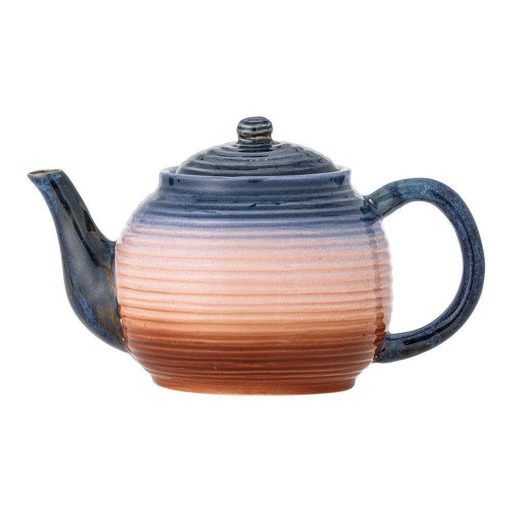 Kék-narancssárga kerámia teáskanna szűrővel 890 ml Tatum – Bloomingville