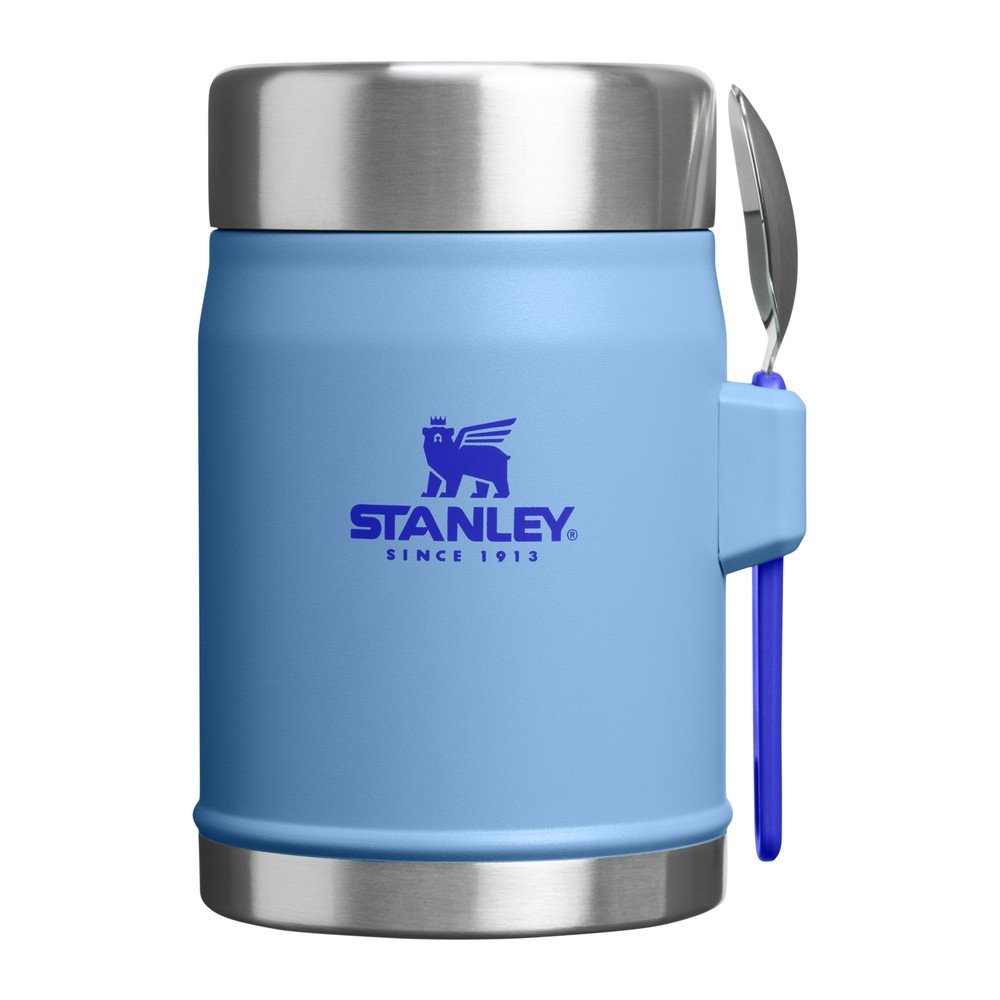 Kék rozsdamentes acél ételtartó termosz 400 ml Legendary Food Jar + Spork Blue Sky – Stanley