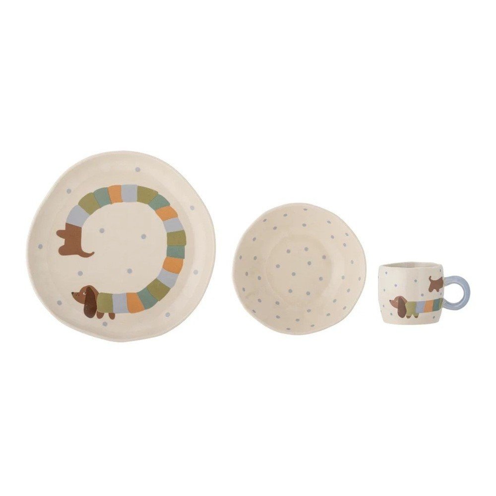 Kőedény gyerek étkészlet 3 db-os Charlie – Bloomingville Mini