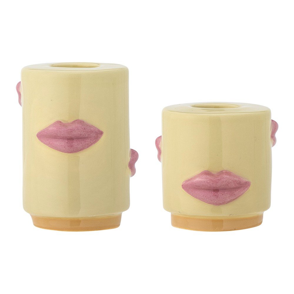 Kőedény gyertyatartó készlet 2 db-os Sassy – Bloomingville