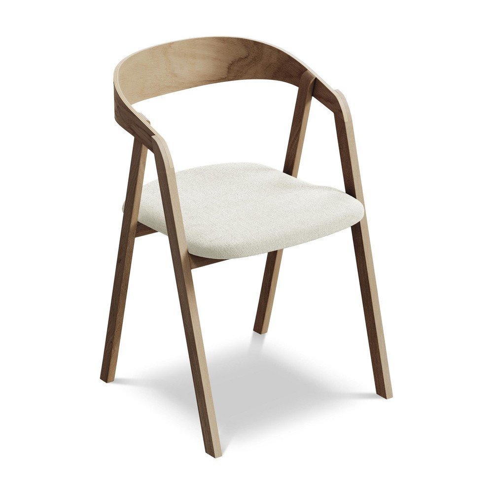 Krémszínű tömörfa étkezőfotel Erika – Makamii