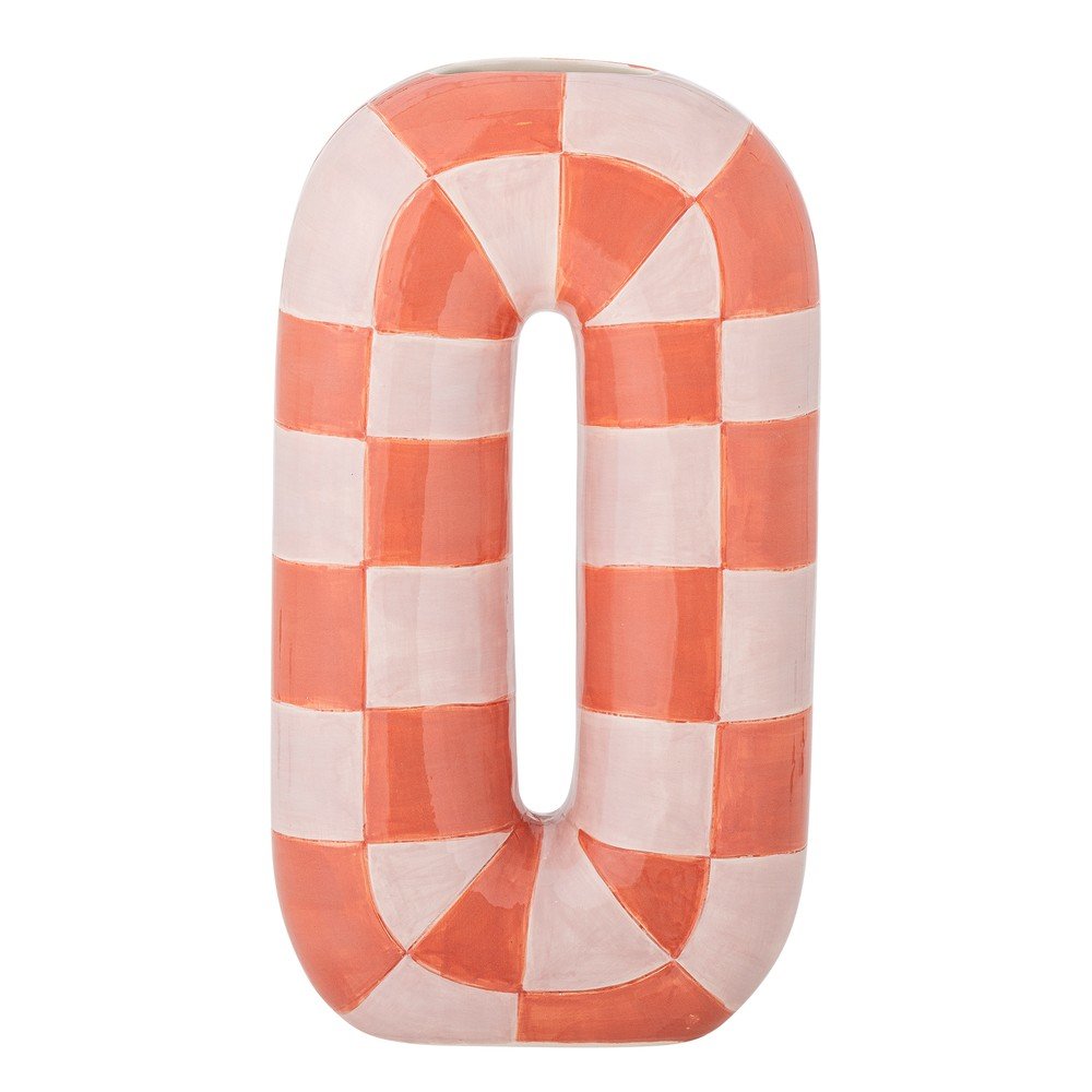 Lazacszínű-krémszínű kerámia kézzel festett váza (magasság 32 cm) Mae – Bloomingville