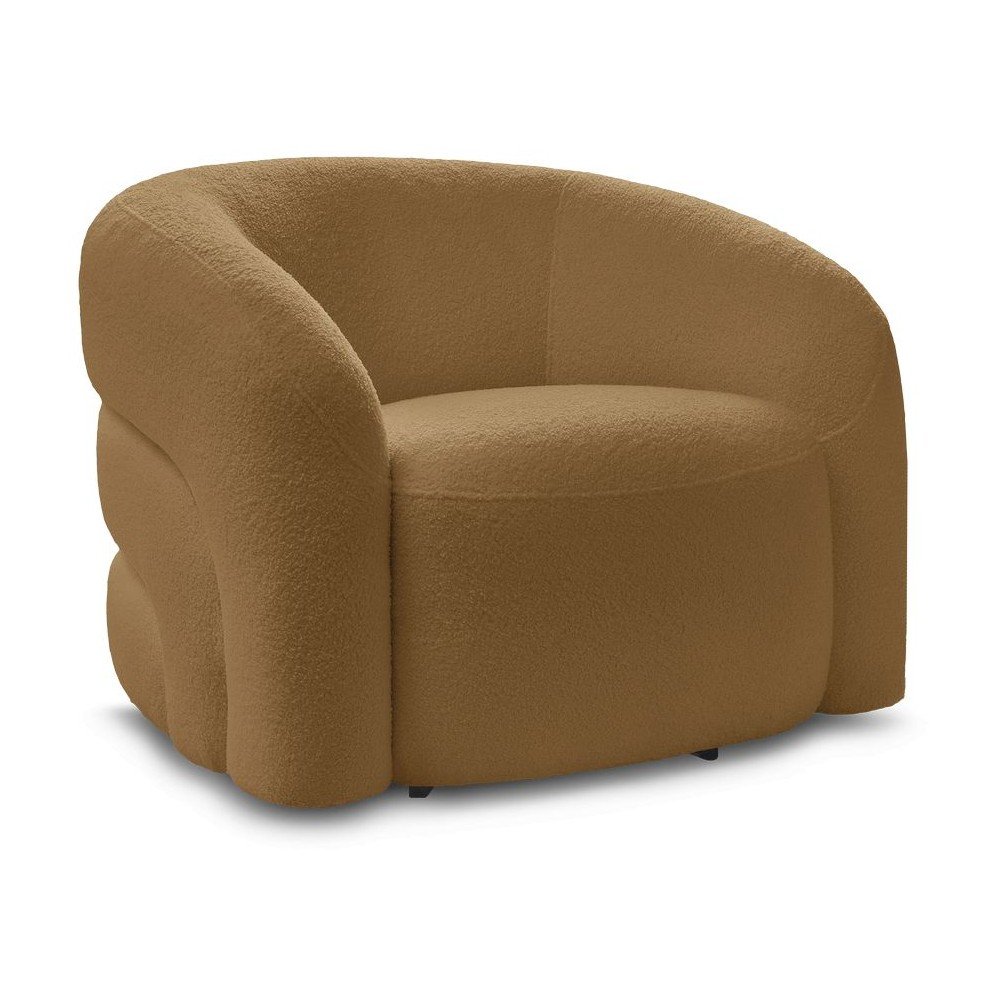 Mustársárga forgó buklé fotel Elina – Bobochic Paris