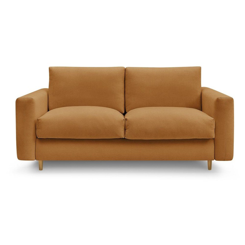 Mustársárga kanapé mindennapos alvásra-kinyitható 220 cm Cocoone – Bobochic Paris