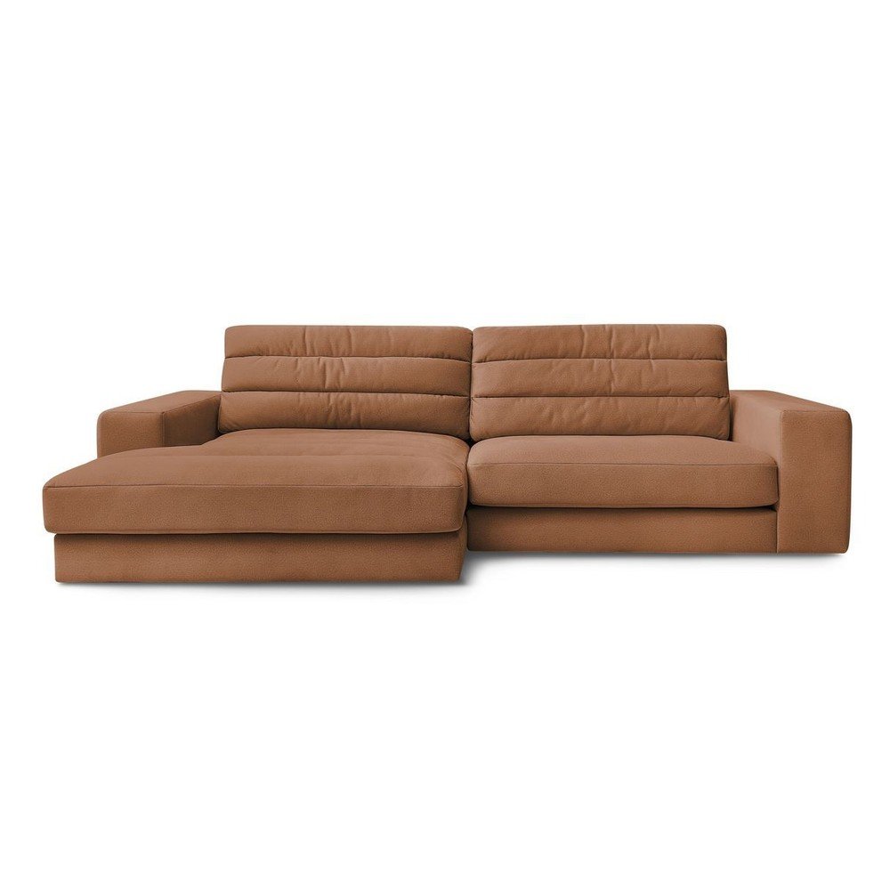 Narancssárga bársony sarokkanapé (bal oldali-heverő résszel) Sierra – Bobochic Paris