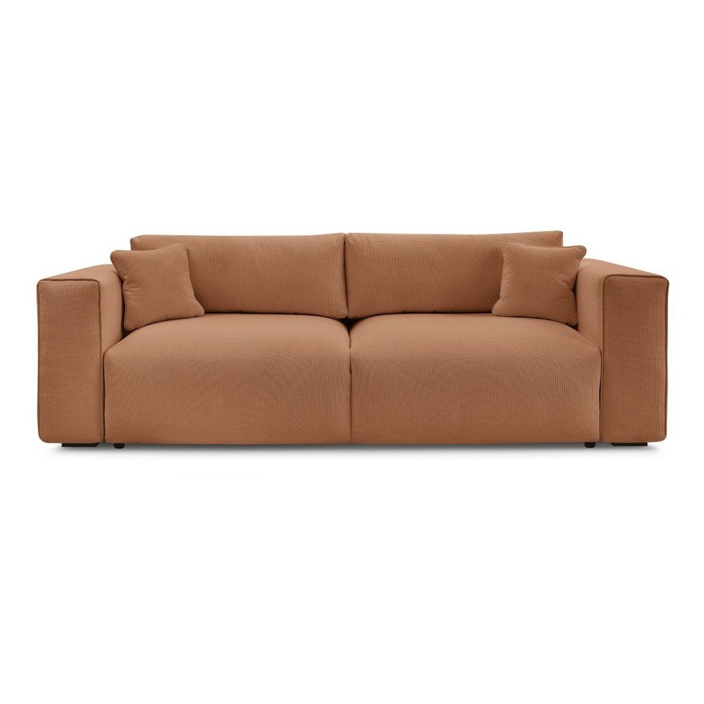 Narancssárga kinyitható-tárolóhelyes kanapé 265 cm Ezechiel – Bobochic Paris