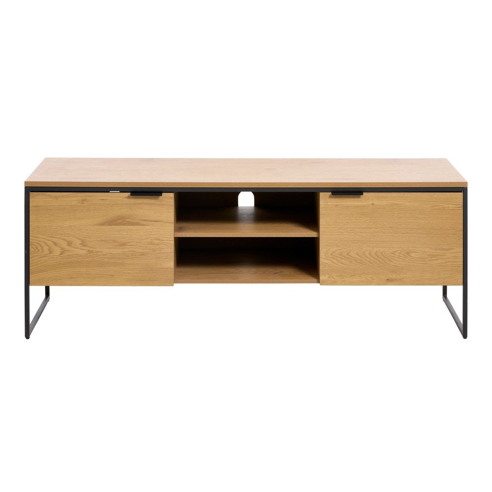 Natúr színű TV-állvány tölgyfa dekorral 155x55x45 cm Cesura – Unique Furniture