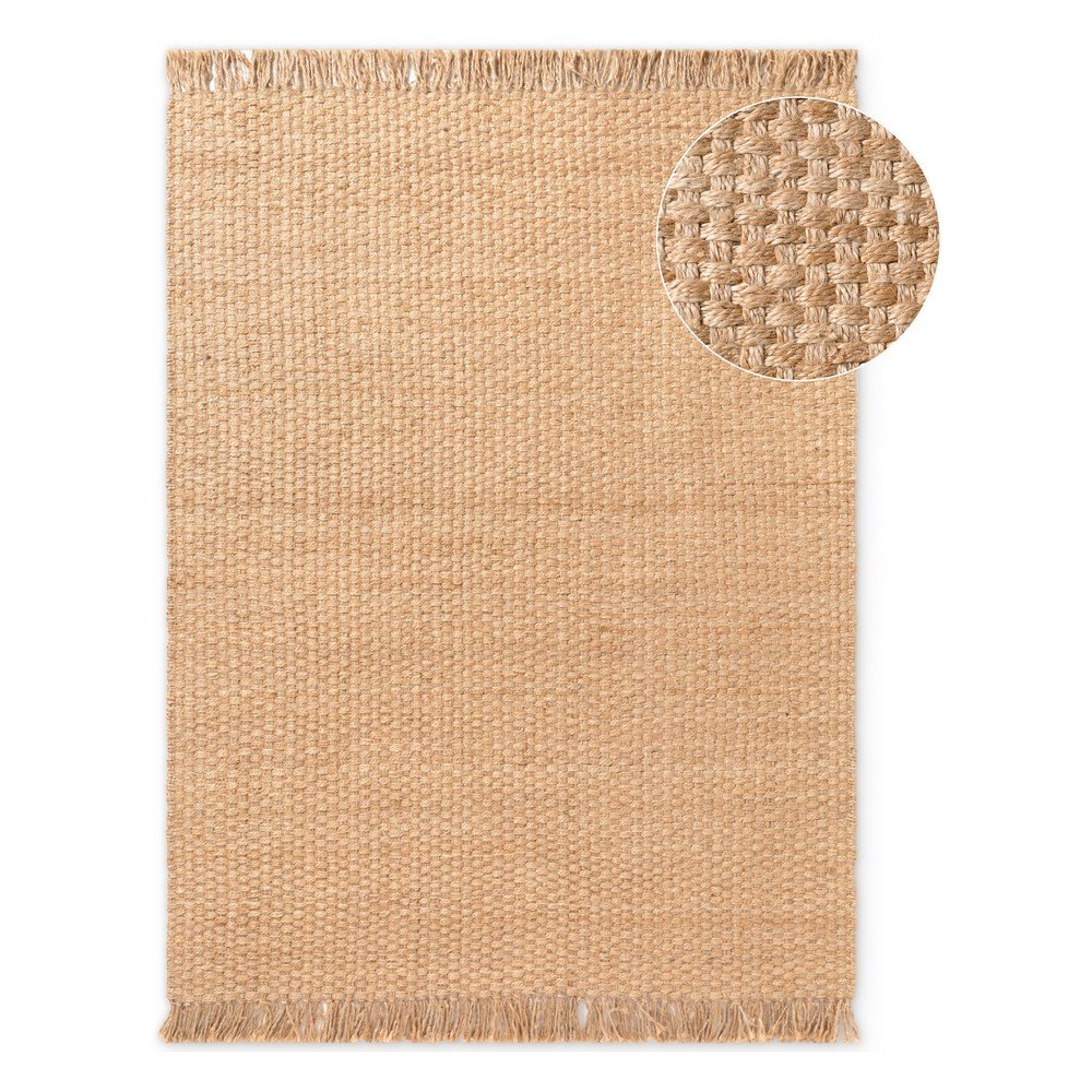 Natúr színű kétoldalas-kézi szövésű juta szőnyeg 200x300 cm Fjord – Hanse Home