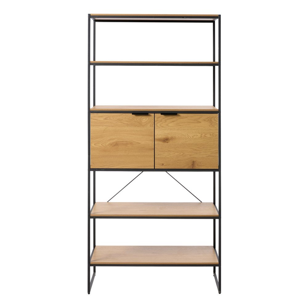 Natúr színű könyvespolc tölgyfa dekorral 90x190x40 cm Cesura – Unique Furniture