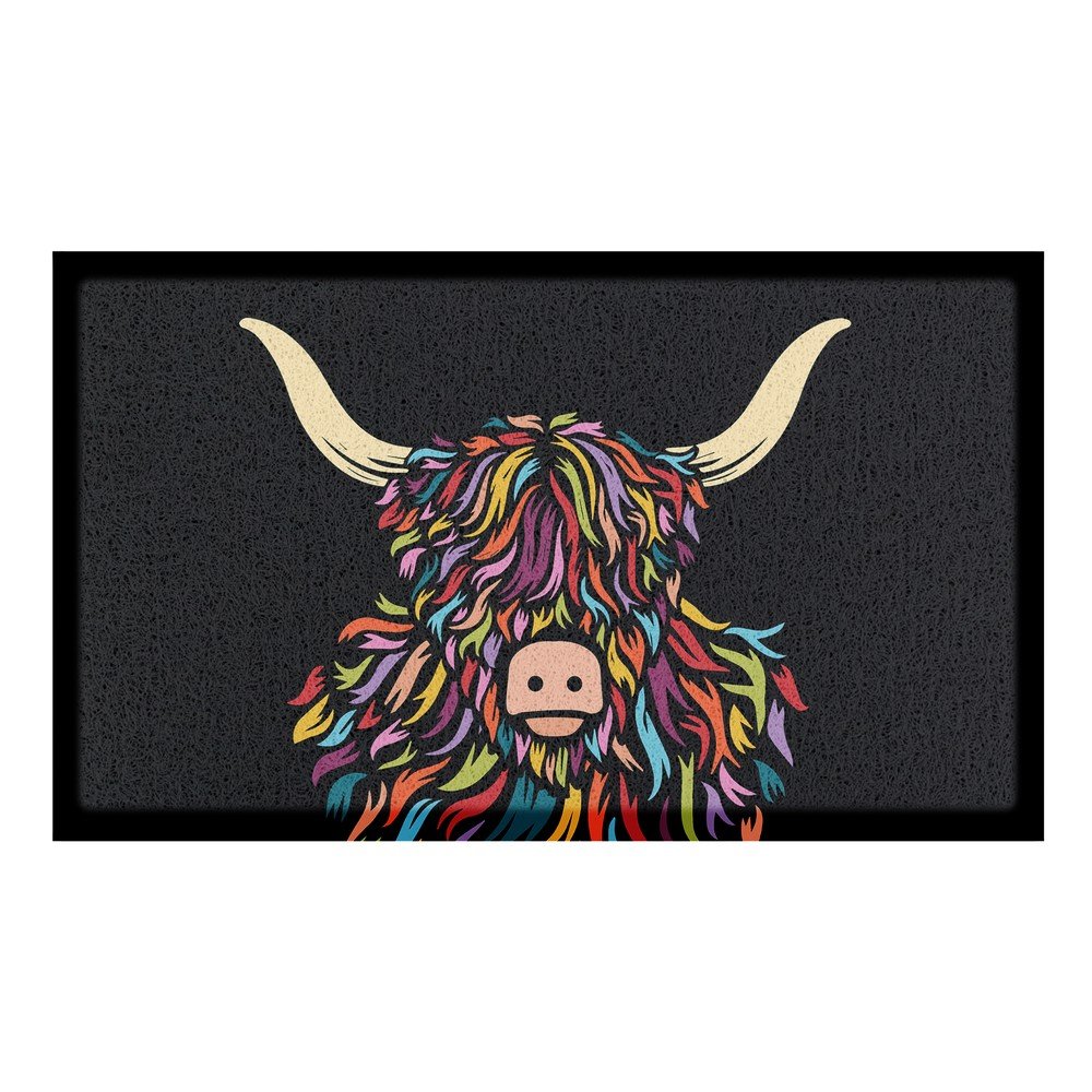PVC lábtörlő 40x70 cm Highland Cow – Artsy Doormats