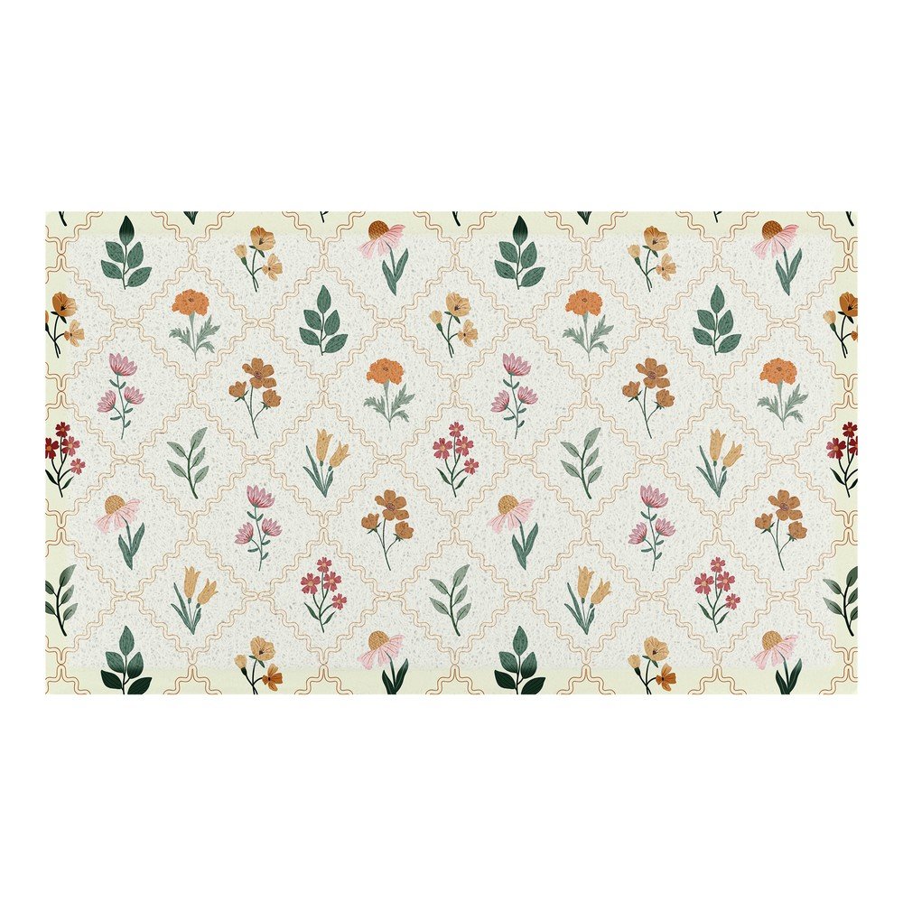 PVC lábtörlő 40x70 cm Vintage Floral Stamp – Artsy Doormats