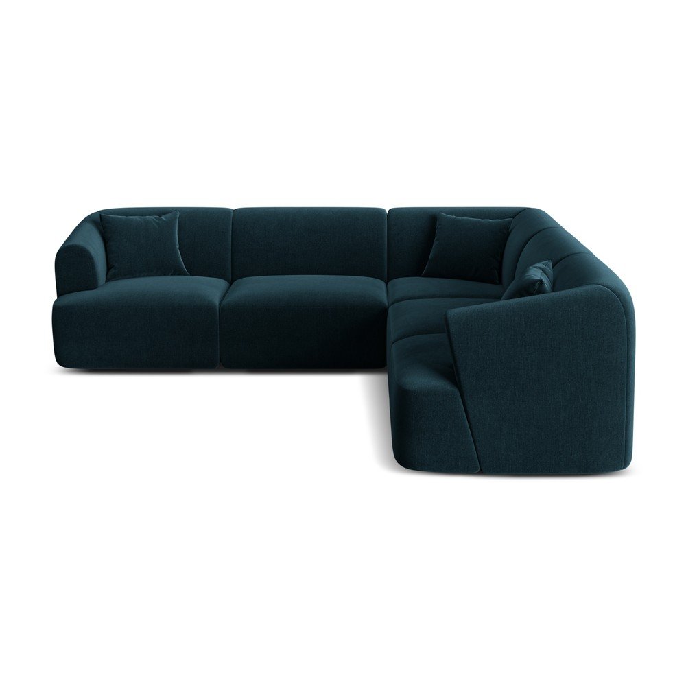 Petróleum színű bársony sarokkanapé Campi – Cosmopolitan Design