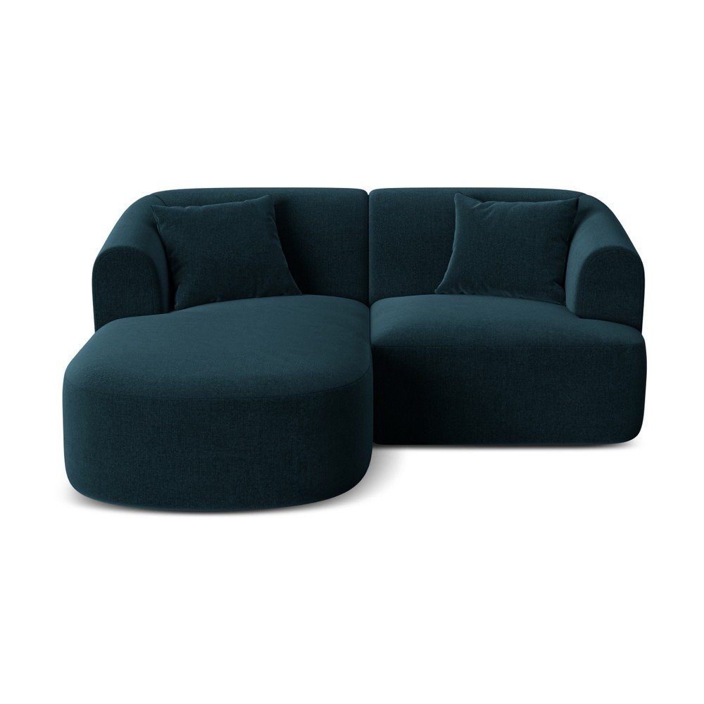 Petróleum színű bársony sarokkanapé (bal oldali-heverő résszel) Campi – Cosmopolitan Design
