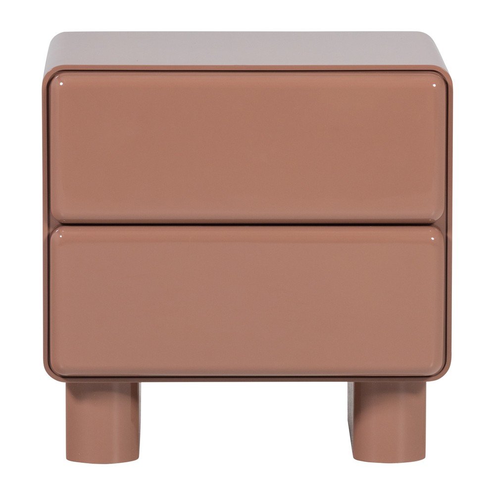 Rózsaszín fényes éjjeliszekrény Lustra – WOOOD