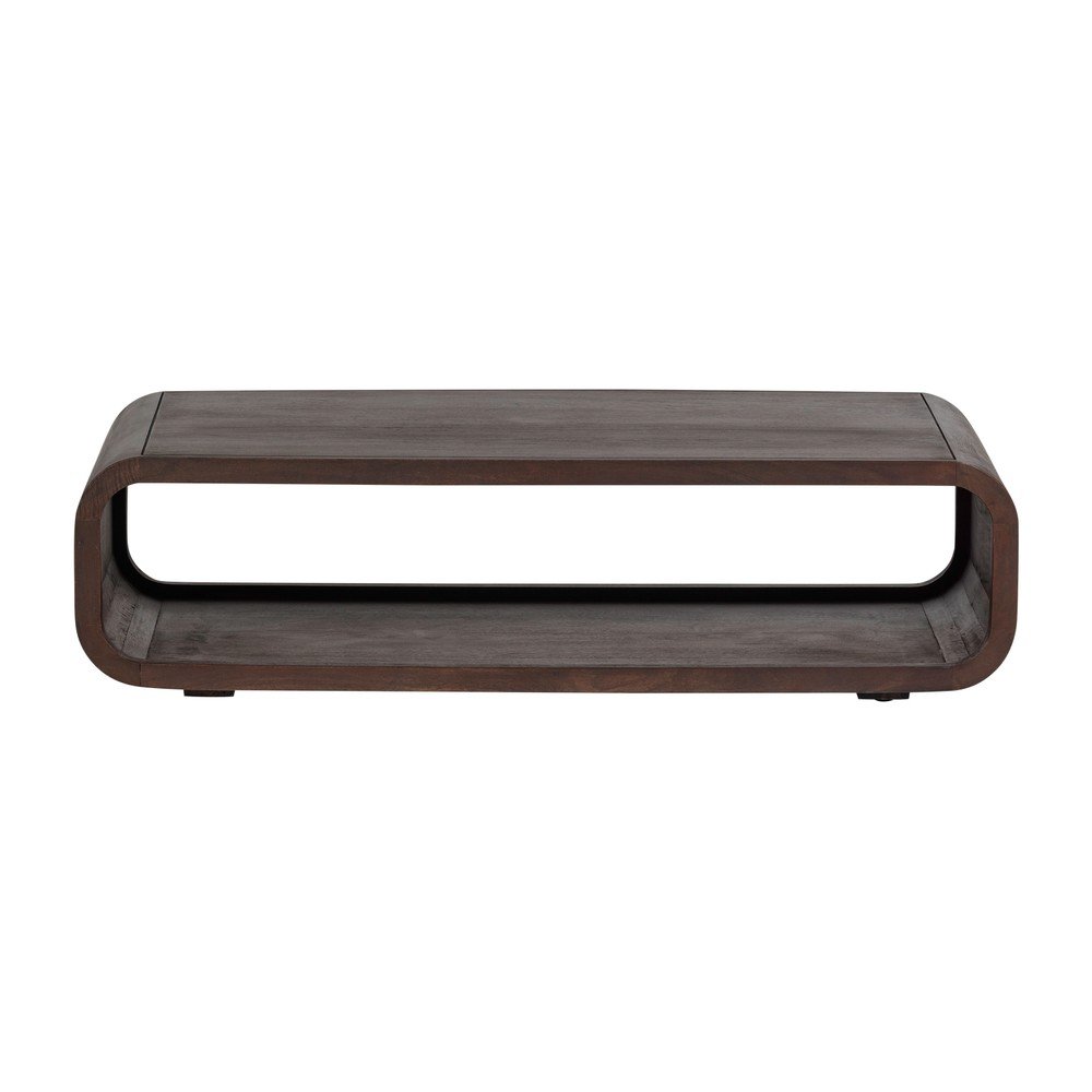 Sötét natúr színű mangófa dohányzóasztal 60x120 cm Kinu – WOOOD