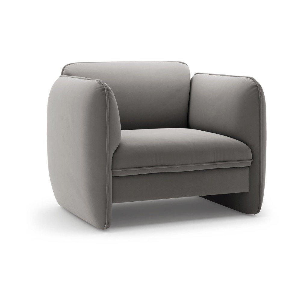 Sötétszürke bársony fotel Georgia – Micadoni