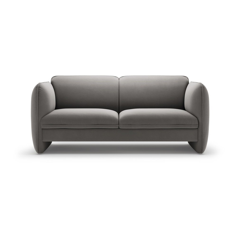 Sötétszürke bársony kanapé 168 cm Georgia – Micadoni