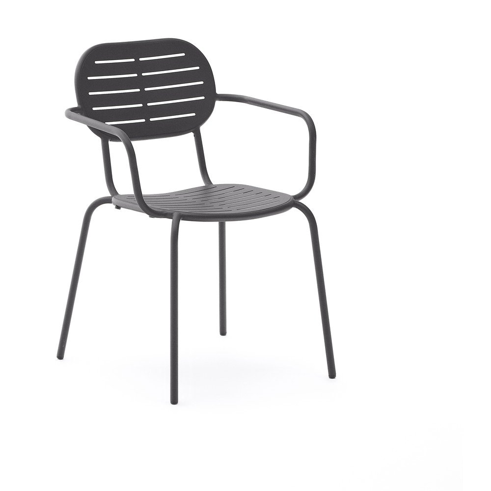 Sötétszürke fém kerti szék Brai – Kave Home