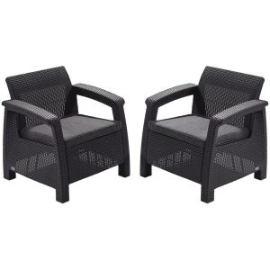 S&ouml;t&eacute;tsz&uuml;rke kerti fotel Corfu &ndash; Keter