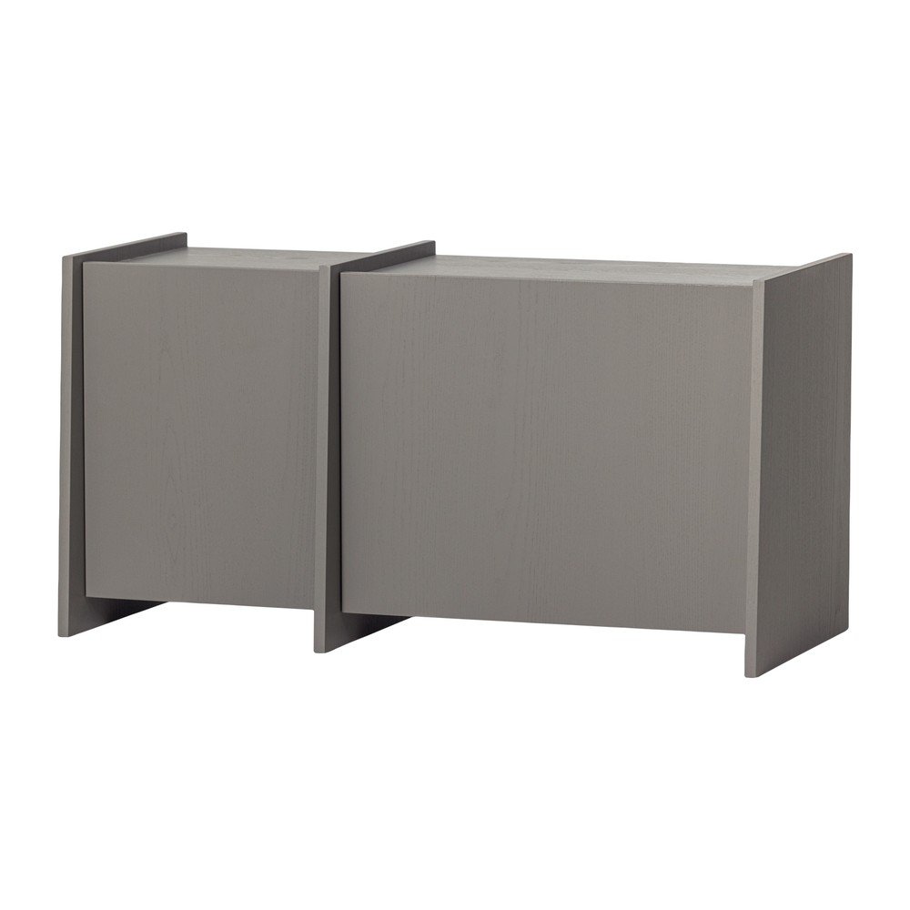 Szürke TV-állvány kőrisfa dekorral 102x53x44 cm Brock – WOOOD