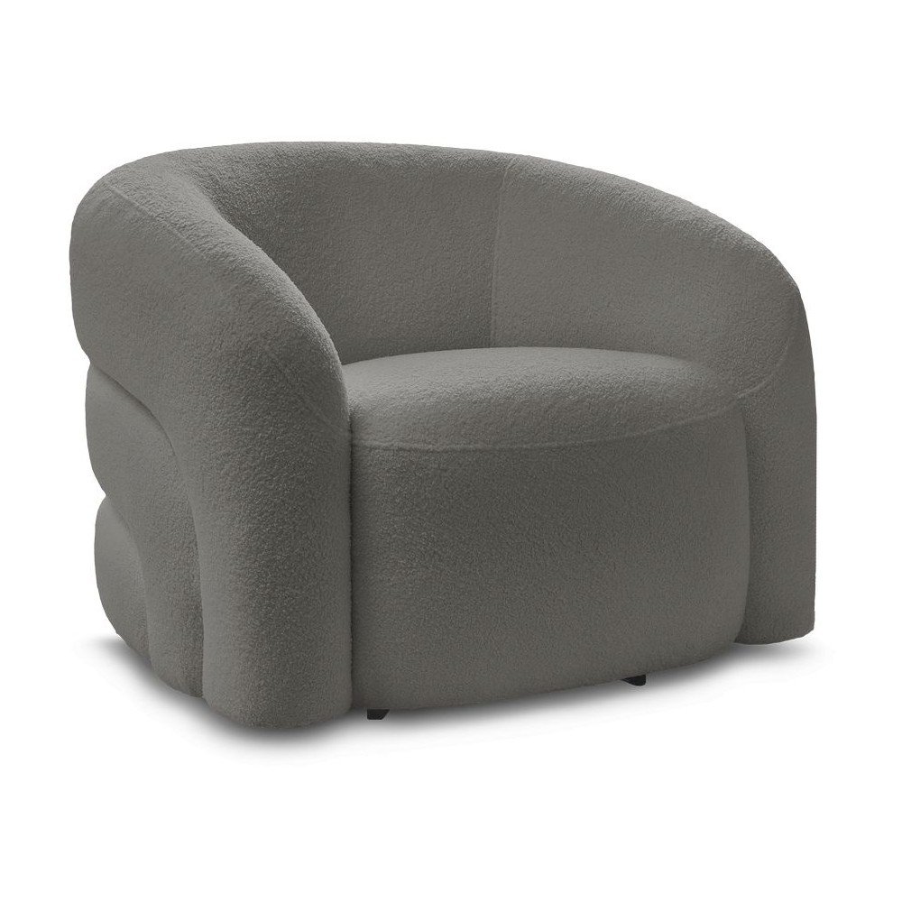 Szürke forgó buklé fotel Elina – Bobochic Paris