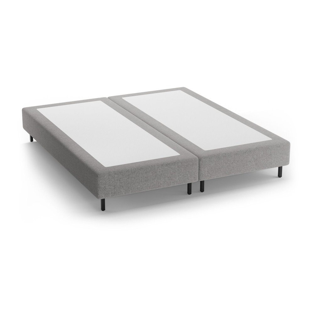 Szürke kárpitozott franciaágy ágytámla nélkül 200x200 cm Whale – Micadoni