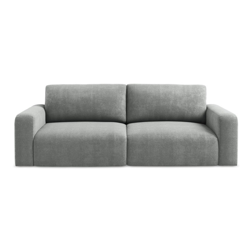 Szürke zsenília kinyitható-tárolóhelyes kanapé 252 cm Kona – Makamii