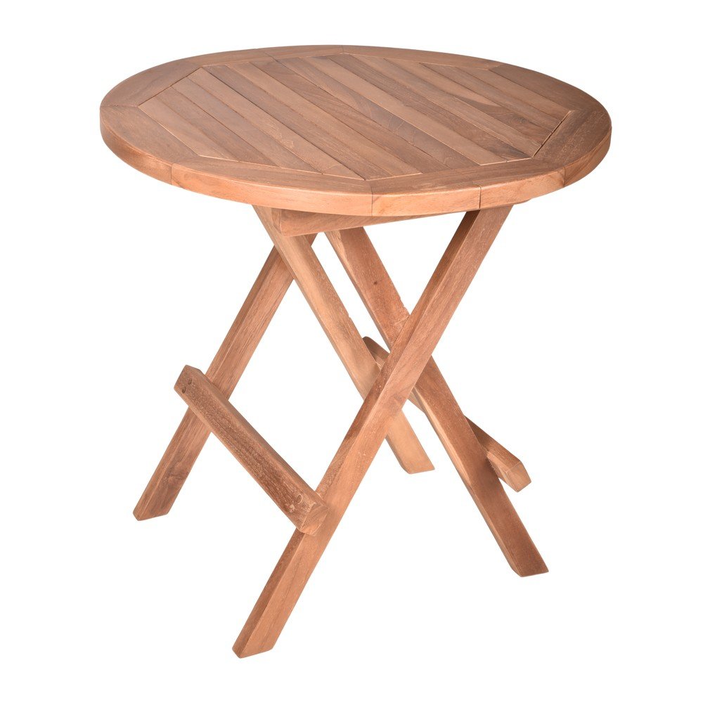 Teakfa kerek kerti tárolóasztal ø 50 cm Mitan – Garden Pleasure