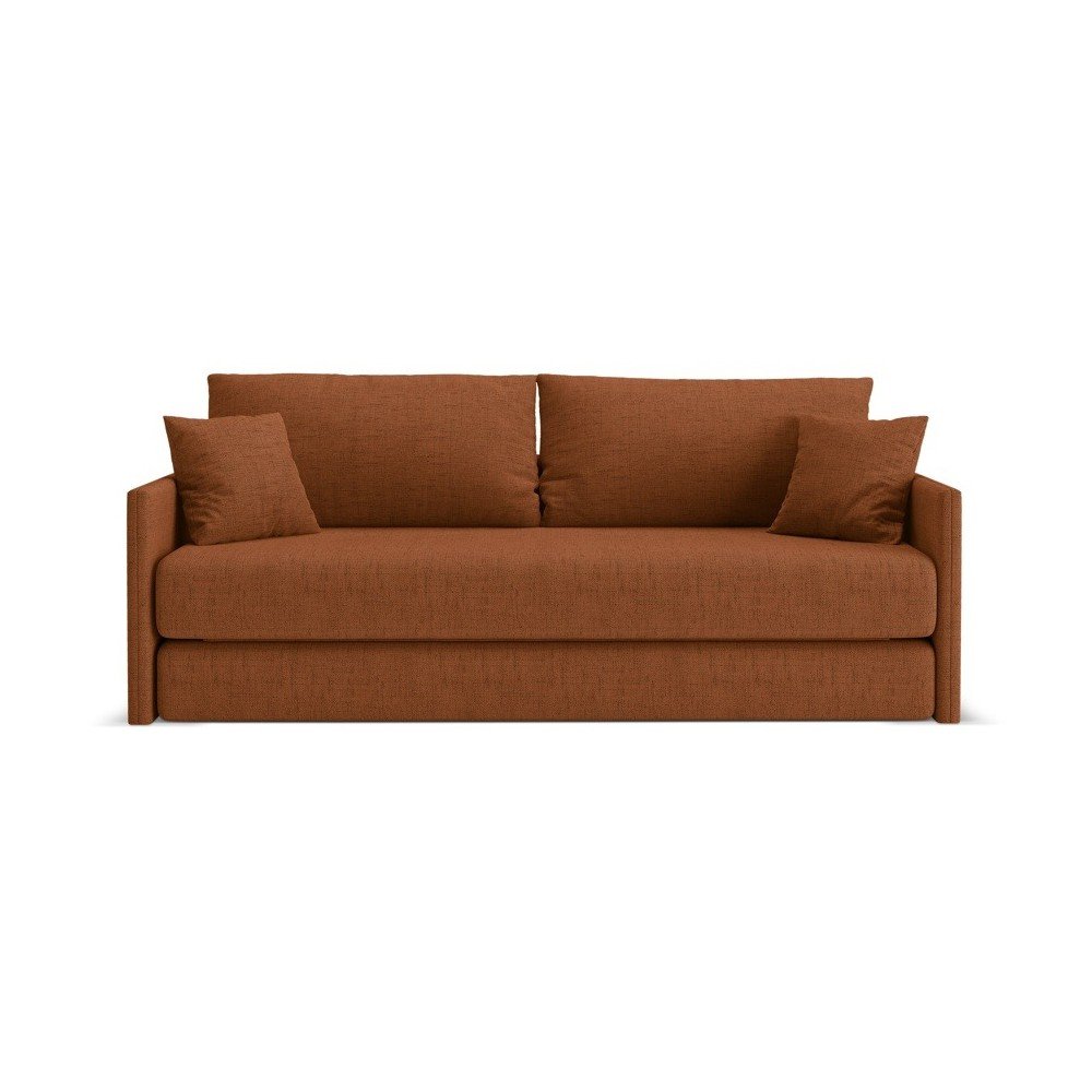 Terrakotta színű zsenília kinyitható kanapé 209 cm Shannon – Cosmopolitan Design