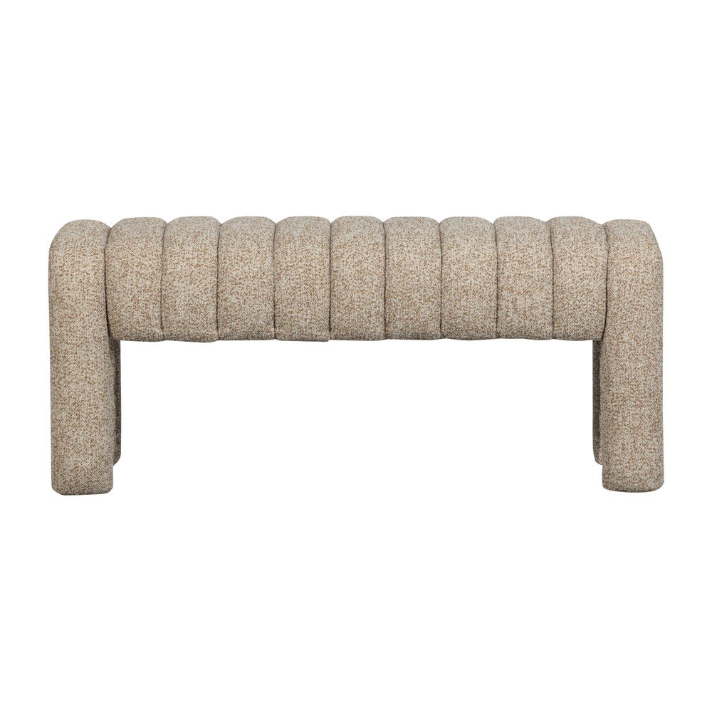 Világosbarna buklé párnázott pad Frex – WOOOD